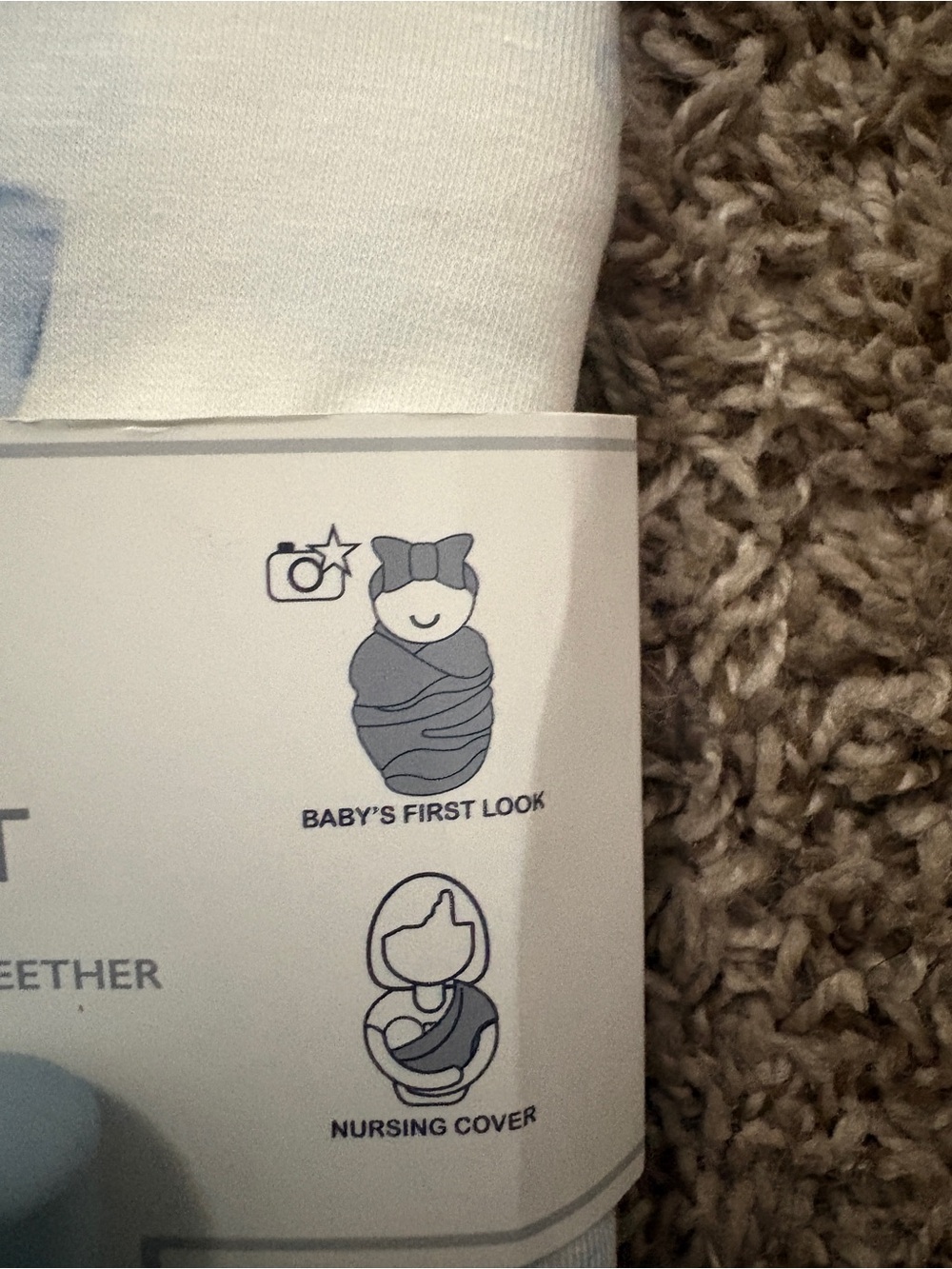 Toby Baby Bow Blanket Set in Light Blue - 3 Piece Kids Bibs Accessory - Picture 6 of 7